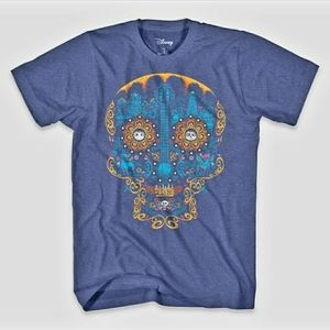 NEW Disney Pixar Coco Sugar Skull Kids T-Shirt Blue Unisex Day of the Dead Movie